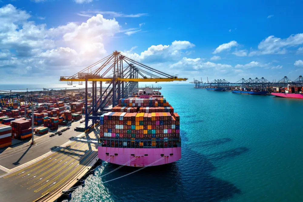 Navire cargo au port de Jijel — transport maritime